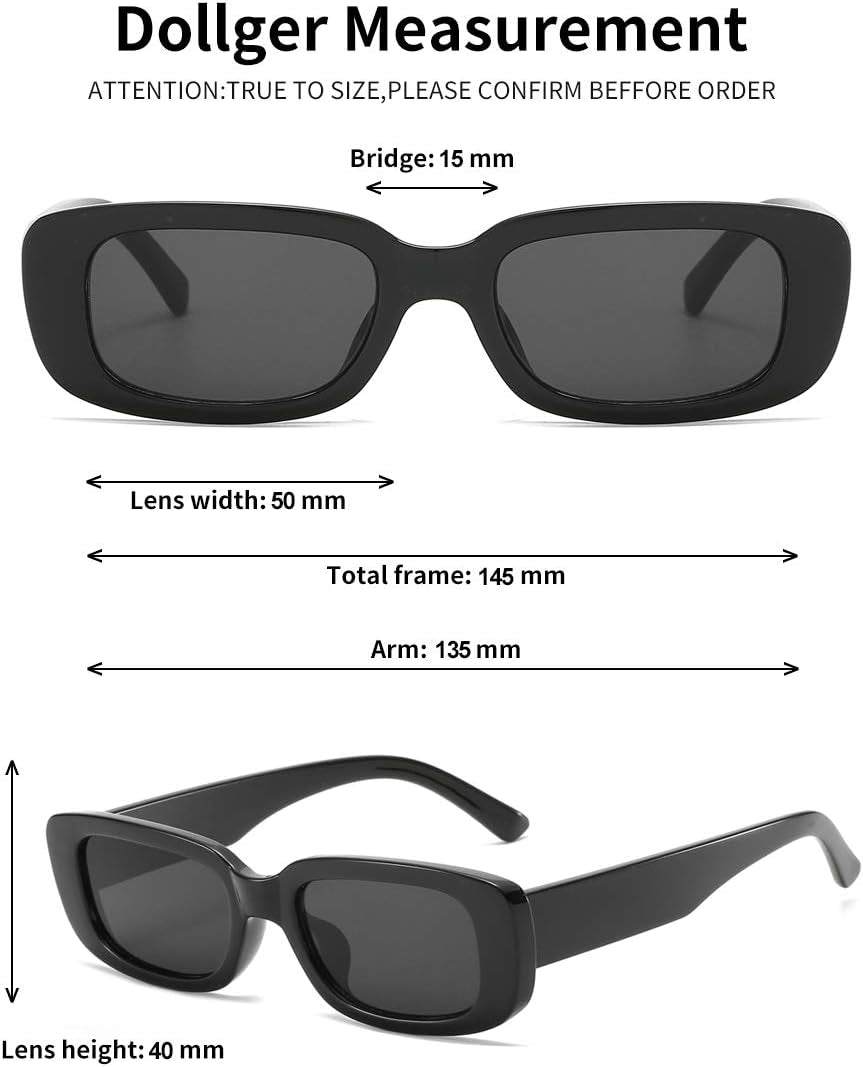 Rectangle Sunglasses for Women Men Trendy Retro Fashion Sunglasses UV 400 Protection Square Fram